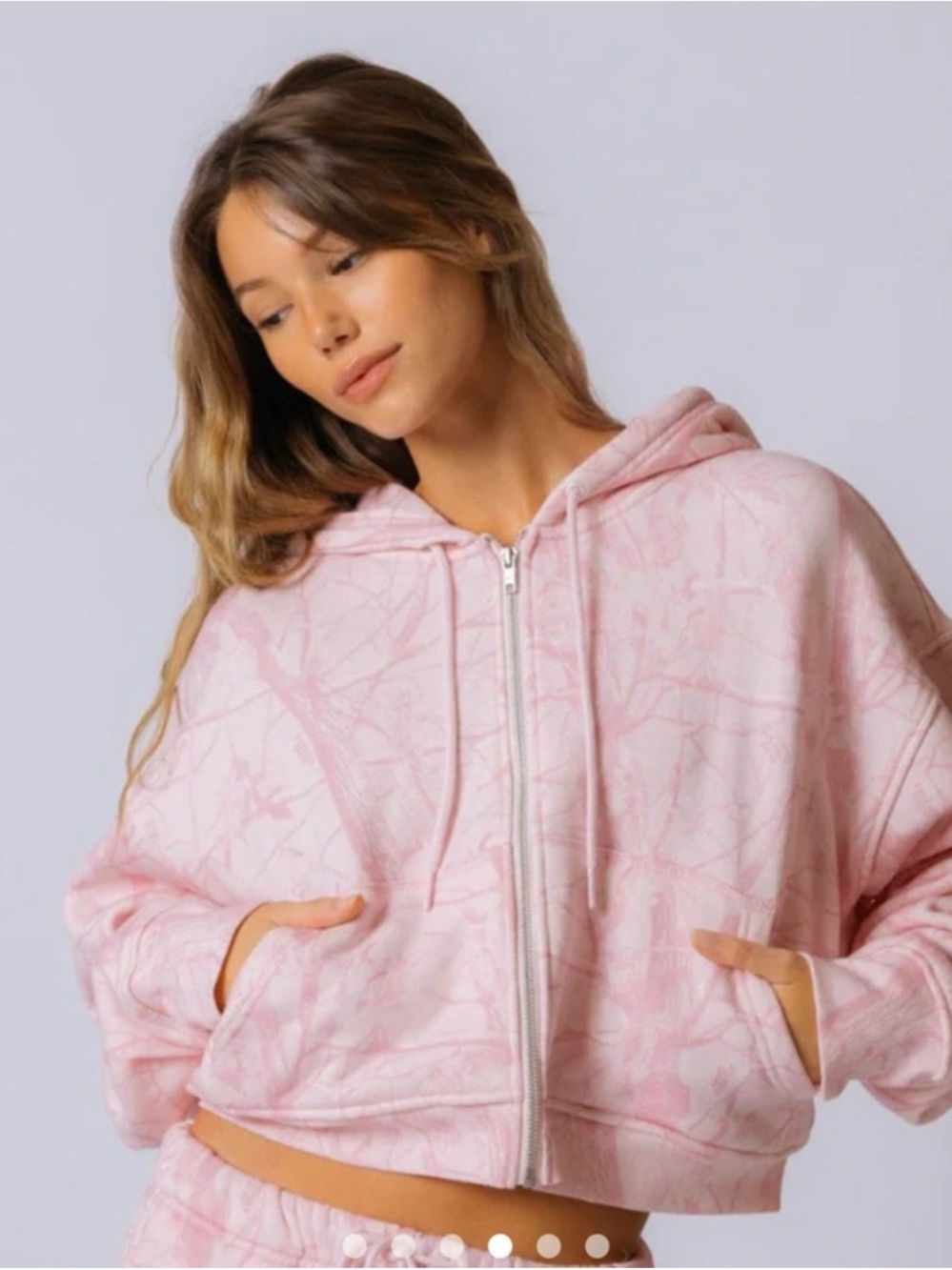 Dairy Boy Pink Camo cropped hoodie